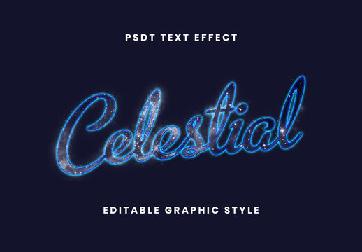Blue And Gray Stardust Celestial Sparkle Text Effect Script Glow Font
