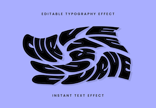 Black And Beige Bold Twisted Swirl Text Effect Spiral Font