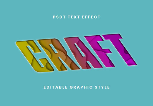 Colorful Layered Cutout Craft Paper Text Effect