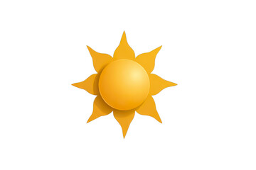 Radiant Sun Symbol: A vivid sun illustration against a plain backdrop, the central orb emitting its illuminating beams. This picture will bring warmth.