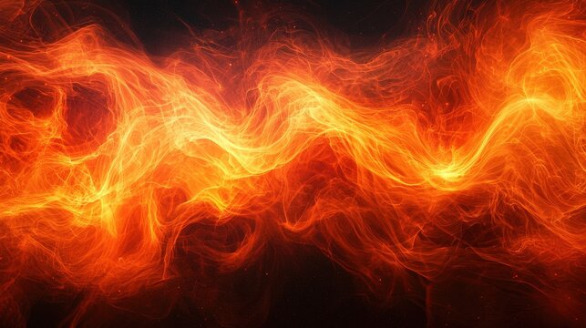 Energy field fluctuations plasma visualization glowing orange yellow waves rippling through dark cosmic space with dynamic flowing patterns abstract composition