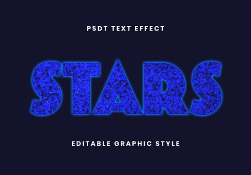 Blue Stardust Celestial Sparkle Text Effect Particle Bright Font