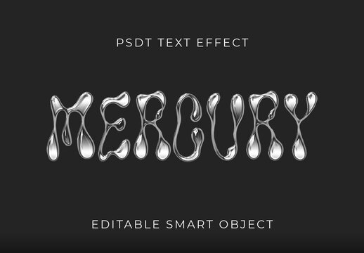 Silver And Black High-Contrast Chrome Metal Text Effect Metallic Liquid Font