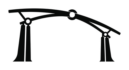 A minimalist depiction of a modern archway structure in black showcasing a striking silhouette © nhpvect02