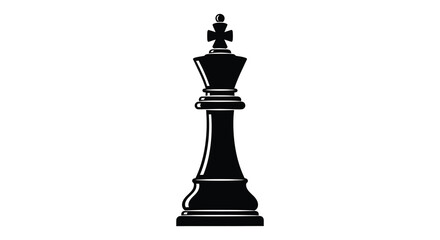 A striking black chess king piece stands prominently displayed a bold and elegant silhouette