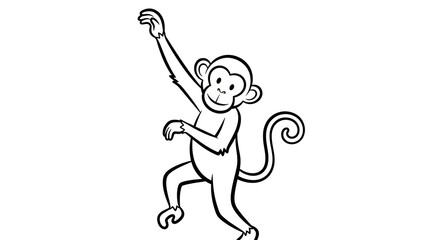 Playful monkey dancing with joyful expression and dynamic movement