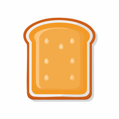 Vector illustration of a delicious golden brown slice of toast, perfect for breakfast themes and food-related designs, featuring a crispy texture and inviting appearance