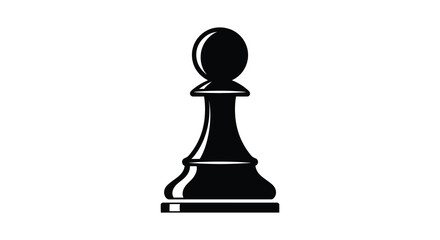 A strikingly simple image of a classic black chess pawn standing out against a white background silhouette