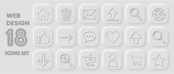 Web Design Icons Set, Interface Elements For Digital Projects
