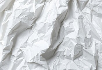 Crinkled white plastic grocery bag, slightly translucent,  clean,  garbage