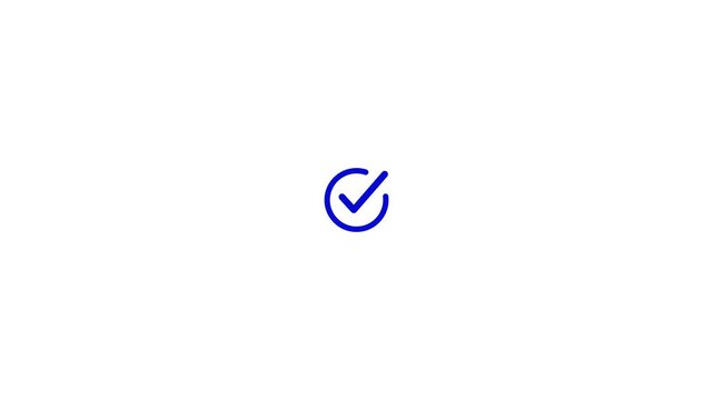 Password reset concept with royal blue check mark. Abstract information protection with tick mark. A new username and new password for account of social media.
