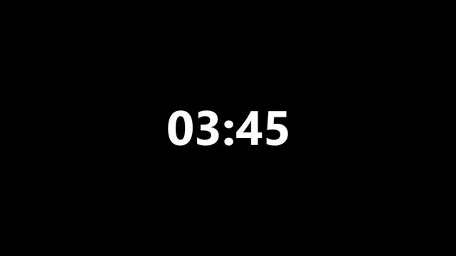 45 Minute Digital positive Countdown. Ten Minute Digital Timer for time management, productivity and deadline control in 4k