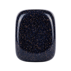 Polished blue goldstone mineral with glittering speckles. Semi-precious stone.