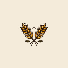 Stylized wheat illustration on a light background for various applications