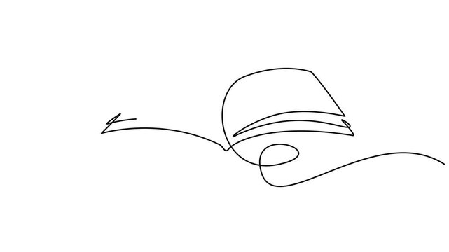 Animated continuous self drawing single one line drawing of an open book, minimalist vector animation for education learning concept
