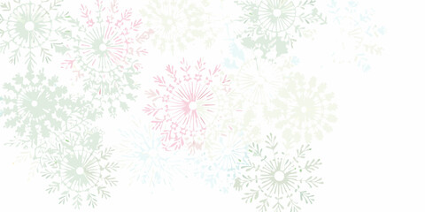 Delicate pastel snowflakes create a soft and whimsical winter background