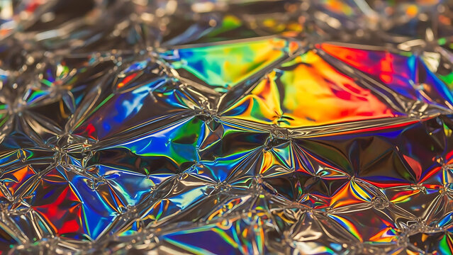 Iridescent foil close-up