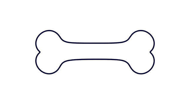 Minimalist Dog Bone Line Art Illustration isolated on transparent background