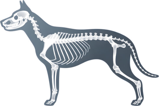 Detailed dog skeleton illustration for anatomy studies