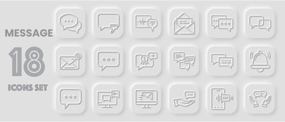 Communication Icons Set, Messaging Symbols, Digital Interface Elements