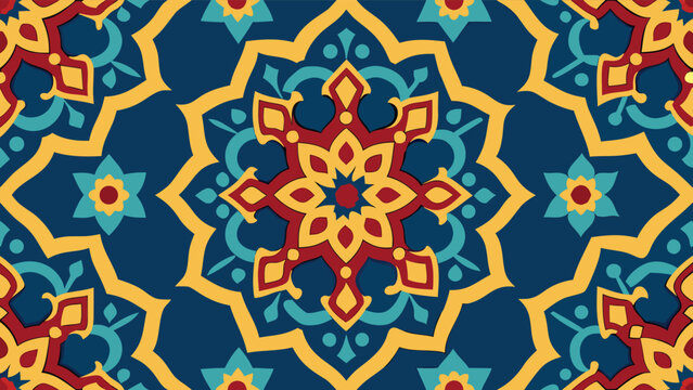 Seamless pattern in authentic Arabian style.