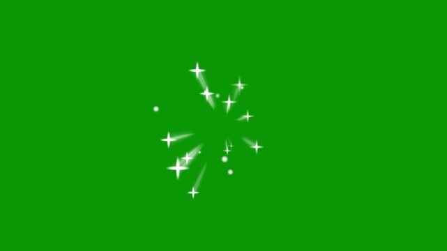 Magic sparkles glitter line stars, glowing doodle stars, star sparkle vector doodles, white twinkling particles, glitter stars magic sparkling, shimmer effect overlay on green screen background.  4k