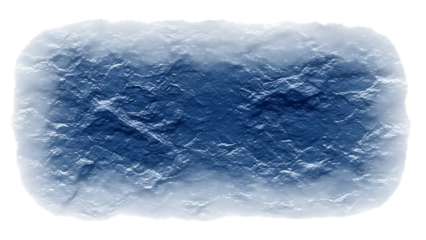 rough blue ice rectangle shape with white frost edges transparent background