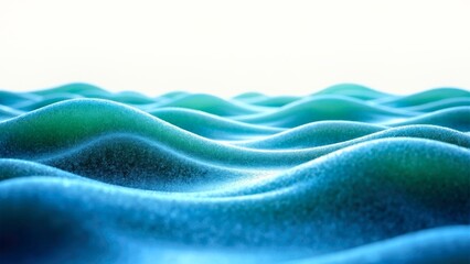 A wave pattern interwoven with deep blue and light blue