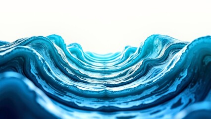 Deep blue glossy three-dimensional wave texture