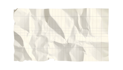 A crumpled, torn piece of lined paper isolated against a stark black background