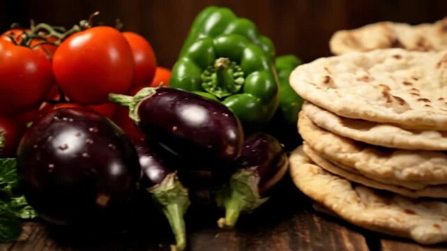Fresh Indian Cuisine Spices Vegetables Lentils Flatbreads