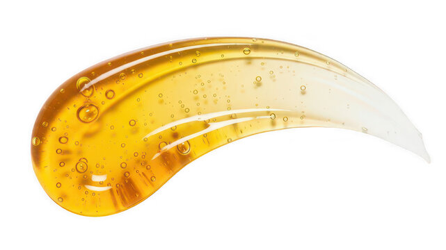 Honey Texture Swatch with Bubbles, Liquid Gold isolated on white transparent background