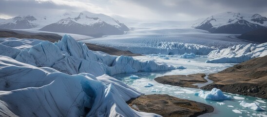 frozen ice age landscape - nature photography concept 