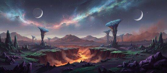 alien otherworldly landscape - nature photography concept 
