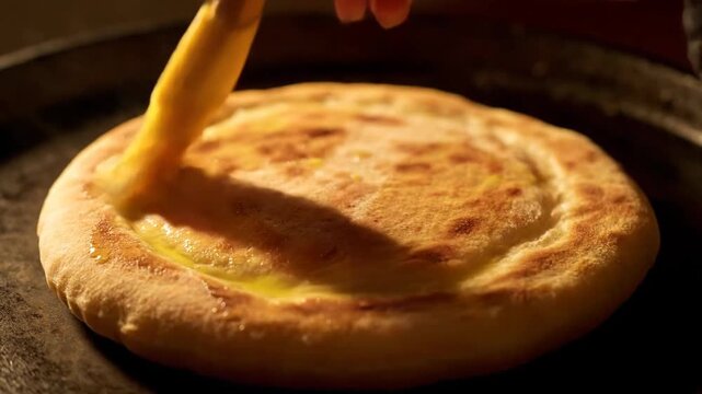 Brushing Ghee on Freshly Baked Indian Flatbread