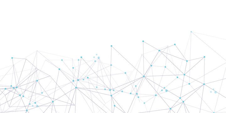 Abstract network of dotted lines and nodes forming a futuristic or technological pattern