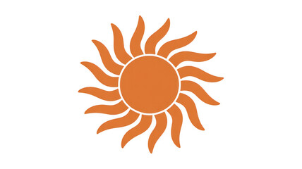 Orange sun symbol sign isolated on a transparent background