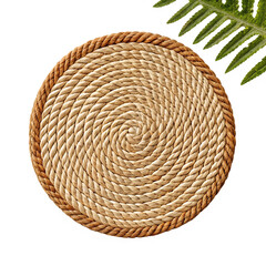 Handwoven coaster isolated on white background