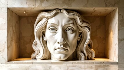 Wall niche human face art decoration picture