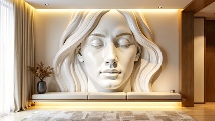 Bathroom space human face decoration diagram