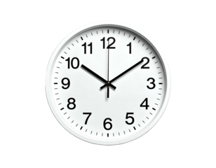 Simple white analog wall clock showing 1008