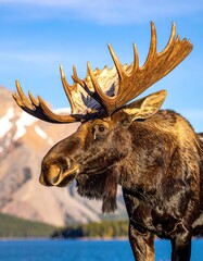 Canadian moose in the canada landscape