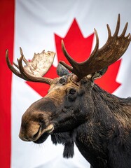 Canadian moose in the canada landscape