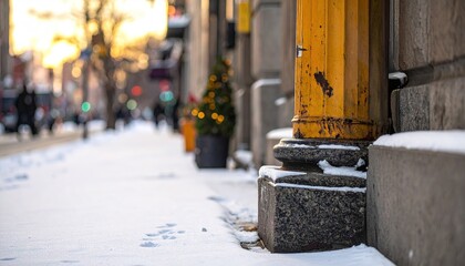 Street corner in Montreal, Quebec city