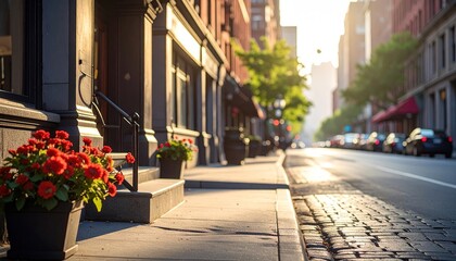 Street corner in Montreal, Quebec city