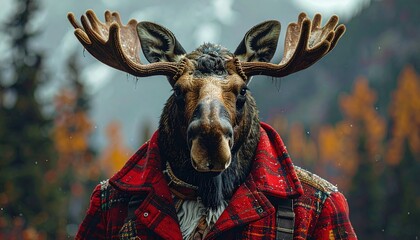 Moose in the wild canadian outdoor landscape 