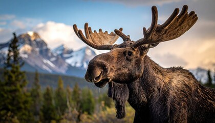 Moose in the wild canadian outdoor landscape 
