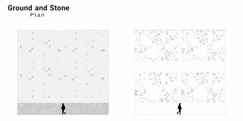 Architectural plan depicting ground texture and scale with a human figure © Tasnim