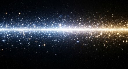 Obraz premium Abstract luminous galactic burst of stars shimmering against the dark abyss reaching from blue to