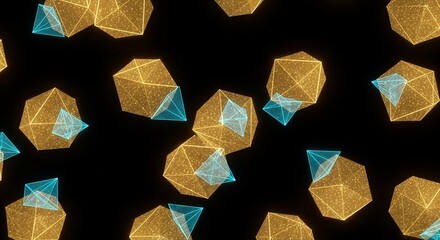 Abstract geometrical shapes against a dark backdrop display futuristic elegance